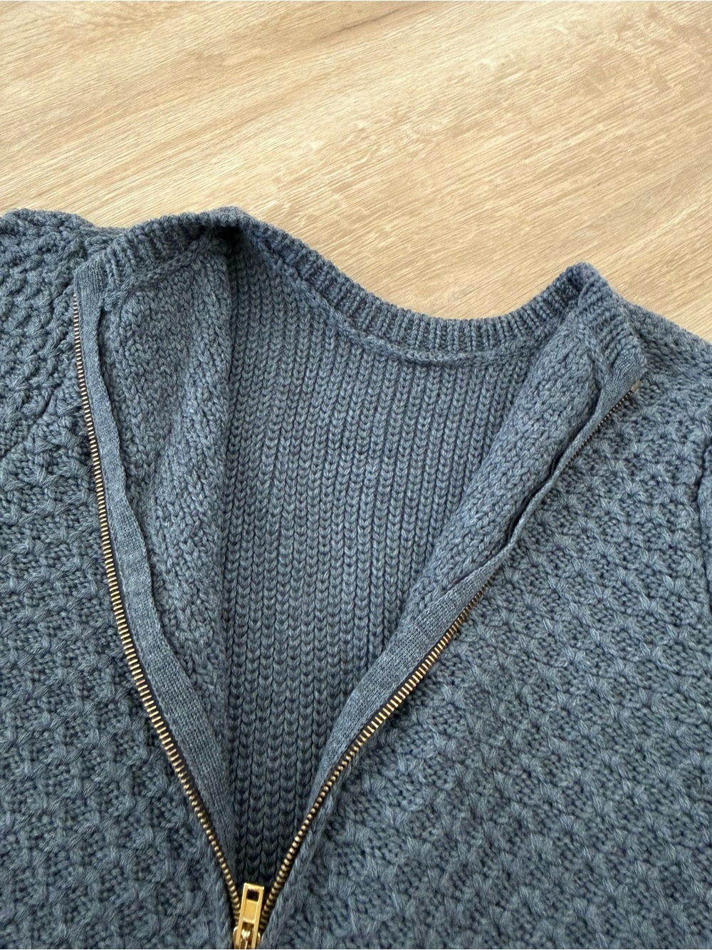 MiuMiu Short Textured Zip-Front Sweater - Gray - Picture 4 of 7
